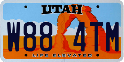 UT license plate W884TM