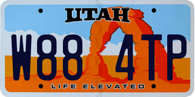 UT license plate W884TP