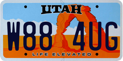 UT license plate W884UG