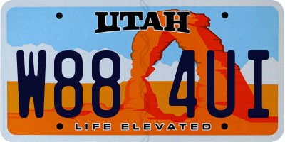 UT license plate W884UI