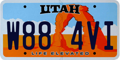 UT license plate W884VI