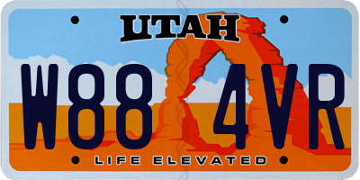 UT license plate W884VR