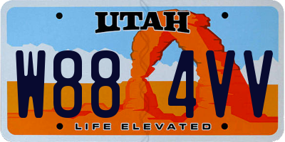 UT license plate W884VV