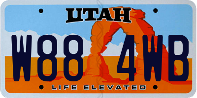 UT license plate W884WB