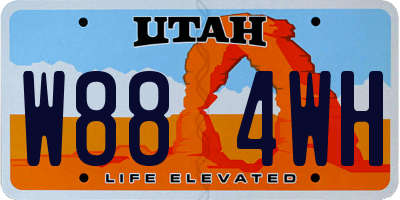 UT license plate W884WH
