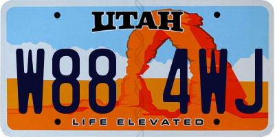 UT license plate W884WJ