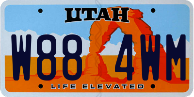UT license plate W884WM