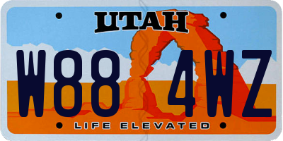 UT license plate W884WZ