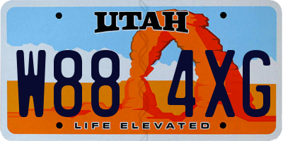 UT license plate W884XG