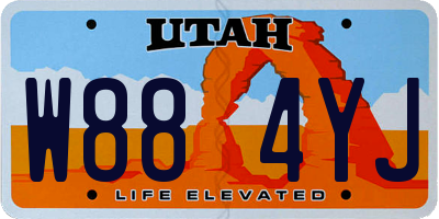UT license plate W884YJ