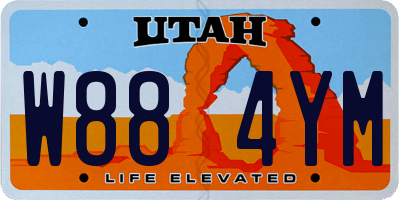 UT license plate W884YM
