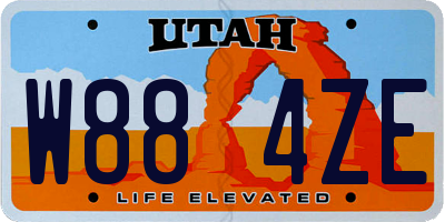 UT license plate W884ZE