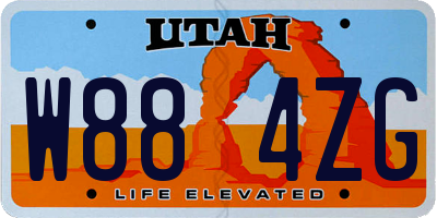 UT license plate W884ZG
