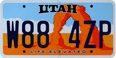 UT license plate W884ZP