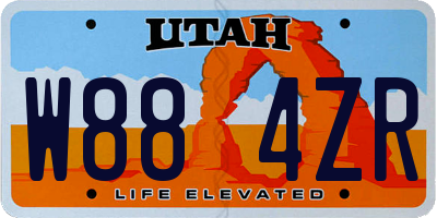 UT license plate W884ZR