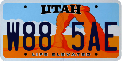 UT license plate W885AE