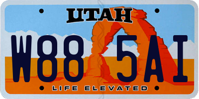 UT license plate W885AI