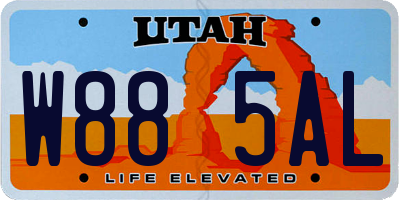UT license plate W885AL