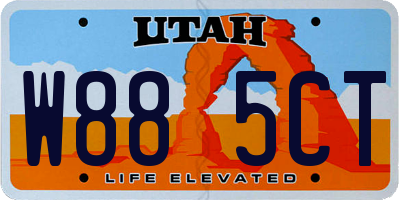 UT license plate W885CT