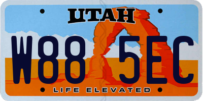 UT license plate W885EC