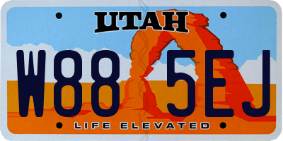 UT license plate W885EJ