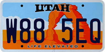 UT license plate W885EQ