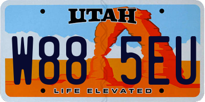 UT license plate W885EU