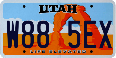 UT license plate W885EX