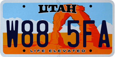 UT license plate W885FA