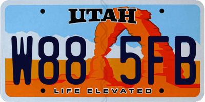 UT license plate W885FB