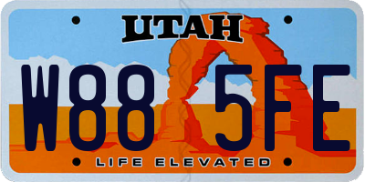 UT license plate W885FE