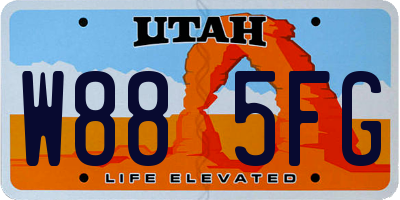 UT license plate W885FG