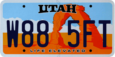 UT license plate W885FT