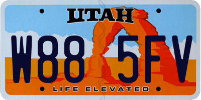 UT license plate W885FV