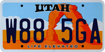 UT license plate W885GA