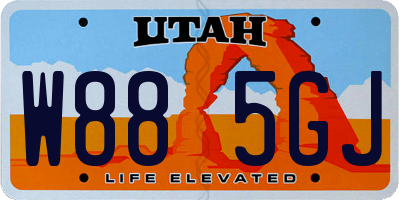 UT license plate W885GJ