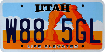 UT license plate W885GL