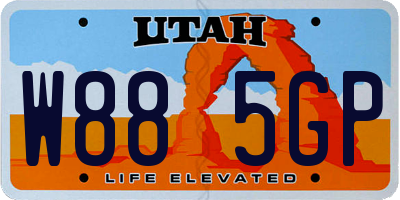 UT license plate W885GP