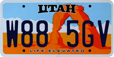 UT license plate W885GV