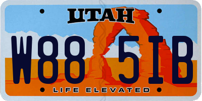 UT license plate W885IB