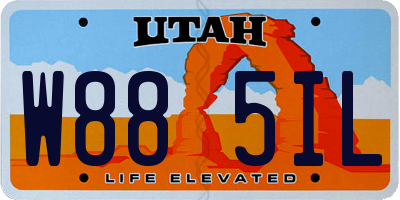 UT license plate W885IL