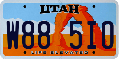 UT license plate W885IO