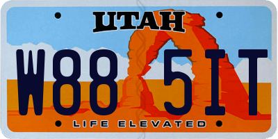 UT license plate W885IT