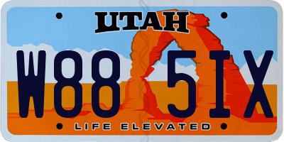 UT license plate W885IX