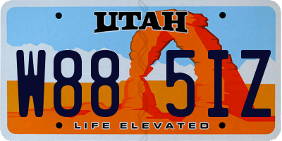 UT license plate W885IZ