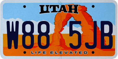 UT license plate W885JB