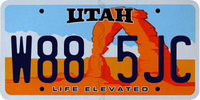 UT license plate W885JC