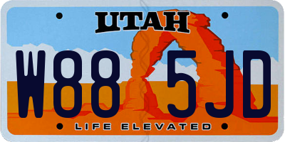 UT license plate W885JD