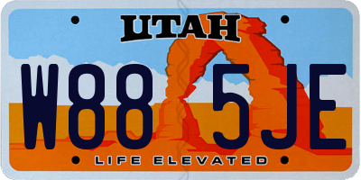 UT license plate W885JE