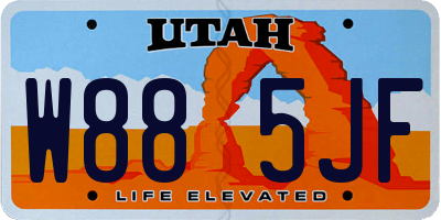 UT license plate W885JF
